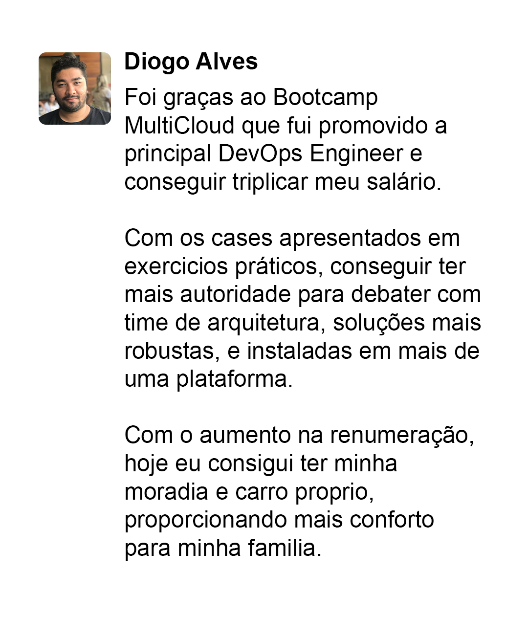 Depoimento do aluno Diogo Alves