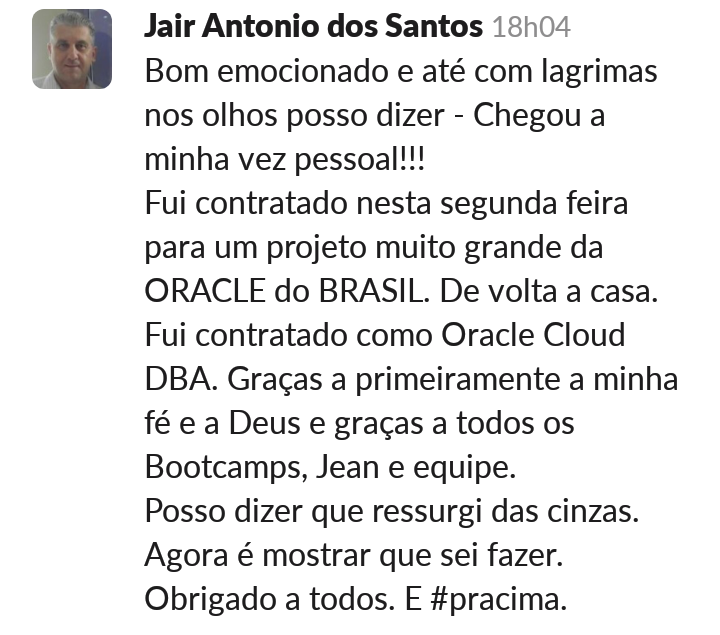 Depoimento do aluno Jair Santos