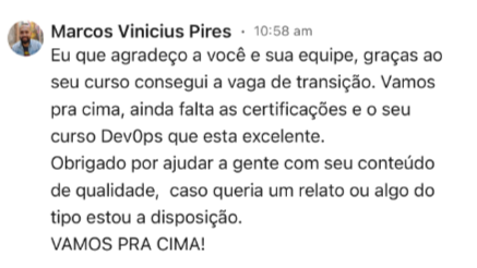 Depoimento do aluno Marcos Vinicius